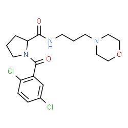 ChemSpider 2D Image | 1-(2,5-Dichlorobenzoyl)-N-[3-(4-morpholinyl)propyl]prolinamide | C19H25Cl2N3O3