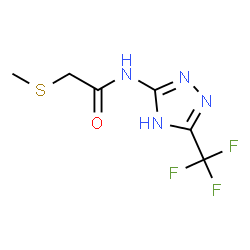 ChemSpider 2D Image | 2-(Methylsulfanyl)-N-[3-(trifluoromethyl)-1H-1,2,4-triazol-5-yl]acetamide | C6H7F3N4OS