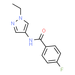 ChemSpider 2D Image | N-(1-Ethyl-1H-pyrazol-4-yl)-4-fluorobenzamide | C12H12FN3O