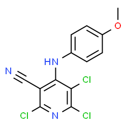 ChemSpider 2D Image | 2,5,6-Trichloro-4-[(4-methoxyphenyl)amino]nicotinonitrile | C13H8Cl3N3O