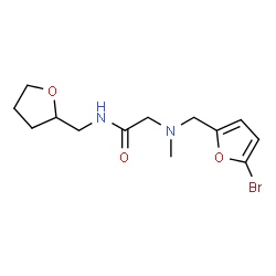 ChemSpider 2D Image | N~2~-[(5-Bromo-2-furyl)methyl]-N~2~-methyl-N-(tetrahydro-2-furanylmethyl)glycinamide | C13H19BrN2O3