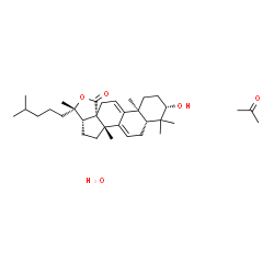 ChemSpider 2D Image | (3beta)-3-Hydroxy-18,20-epoxylanosta-7,9(11)-dien-18-one - acetone hydrate (1:1:1) | C33H54O5