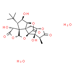 ChemSpider 2D Image | (1R,6R,7S,8S,9R,10S,11S,13S,16S,17R)-6,9,17-Trihydroxy-16-methyl-8-(2-methyl-2-propanyl)-2,4,14,19-tetraoxahexacyclo[8.7.2.0~1,11~.0~3,7~.0~7,11~.0~13,17~]nonadecane-5,15,18-trione dihydrate | C20H28O12