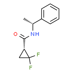 ChemSpider 2D Image | (1R)-2,2-Difluoro-N-[(1R)-1-phenylethyl]cyclopropanecarboxamide | C12H13F2NO