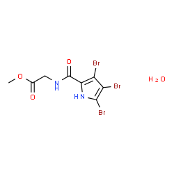 ChemSpider 2D Image | Methyl N-[(3,4,5-tribromo-1H-pyrrol-2-yl)carbonyl]glycinate hydrate (1:1) | C8H9Br3N2O4