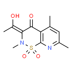 ChemSpider 2D Image | (3E)-3-(1-Hydroxyethylidene)-2,5,7-trimethyl-2,3-dihydro-4H-pyrido[3,2-e][1,2]thiazin-4-one 1,1-dioxide | C12H14N2O4S