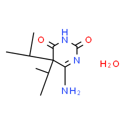 ChemSpider 2D Image | 6-Amino-5,5-diisopropyl-2,4(3H,5H)-pyrimidinedione hydrate (1:1) | C10H19N3O3