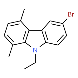 ChemSpider 2D Image | 6-Bromo-9-ethyl-1,4-dimethyl-9H-carbazole | C16H16BrN