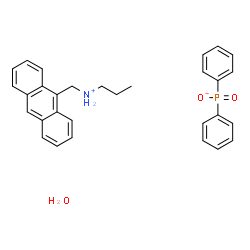 ChemSpider 2D Image | N-(9-Anthrylmethyl)-1-propanaminium diphenylphosphinate hydrate (1:1:1) | C30H32NO3P