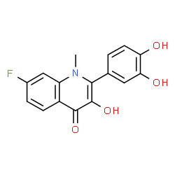 ChemSpider 2D Image | 2-(3,4-Dihydroxyphenyl)-7-fluoro-3-hydroxy-1-methyl-4(1H)-quinolinone | C16H12FNO4