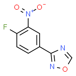 ChemSpider 2D Image | 3-(4-Fluoro-3-nitrophenyl)-1,2,4-oxadiazole | C8H4FN3O3