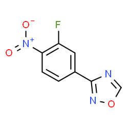 ChemSpider 2D Image | 3-(3-Fluoro-4-nitrophenyl)-1,2,4-oxadiazole | C8H4FN3O3