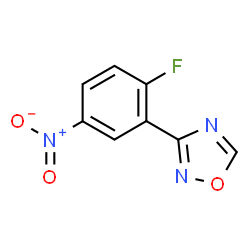 ChemSpider 2D Image | 3-(2-Fluoro-5-nitrophenyl)-1,2,4-oxadiazole | C8H4FN3O3