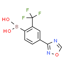 ChemSpider 2D Image | [4-(1,2,4-Oxadiazol-3-yl)-2-(trifluoromethyl)phenyl]boronic acid | C9H6BF3N2O3