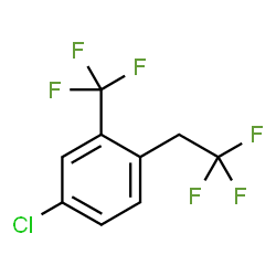 ChemSpider 2D Image | 4-Chloro-1-(2,2,2-trifluoroethyl)-2-(trifluoromethyl)benzene | C9H5ClF6