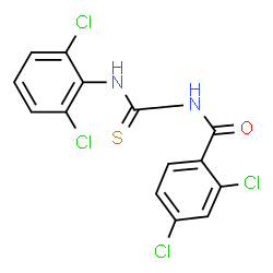 ChemSpider 2D Image | 2,4-Dichloro-N-[(2,6-dichlorophenyl)carbamothioyl]benzamide | C14H8Cl4N2OS