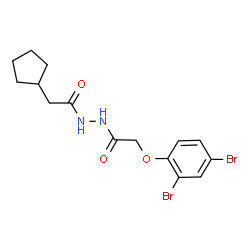 ChemSpider 2D Image | 2-Cyclopentyl-N'-[(2,4-dibromophenoxy)acetyl]acetohydrazide | C15H18Br2N2O3