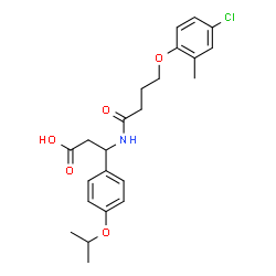 ChemSpider 2D Image | 3-{[4-(4-Chloro-2-methylphenoxy)butanoyl]amino}-3-(4-isopropoxyphenyl)propanoic acid | C23H28ClNO5