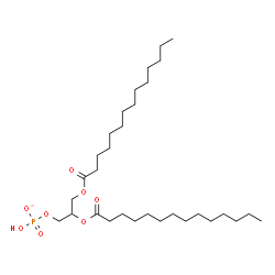 ChemSpider 2D Image | 2,3-Bis(tetradecanoyloxy)propyl hydrogen phosphate | C31H60O8P