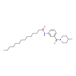 ChemSpider 2D Image | N-{3-[(4-Methyl-1-piperidinyl)carbonyl]phenyl}tetradecanamide | C27H44N2O2