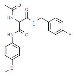 ChemSpider 2D Image | 2-Acetamido-N-(4-fluorobenzyl)-N'-(4-methoxyphenyl)malonamide | C19H20FN3O4