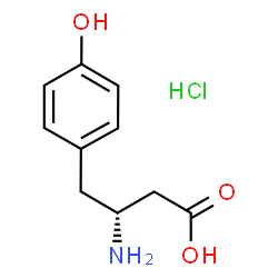 ChemSpider 2D Image | (3R)-3-Amino-4-(4-hydroxyphenyl)butanoic acid hydrochloride (1:1) | C10H14ClNO3