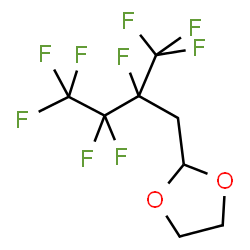 ChemSpider 2D Image | 2-[2,3,3,4,4,4-Hexafluoro-2-(trifluoromethyl)butyl]-1,3-dioxolane | C8H7F9O2