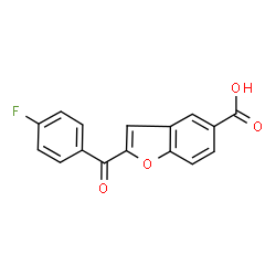 ChemSpider 2D Image | 2-(4-Fluorobenzoyl)-5-benzofurancarboxylic acid | C16H9FO4