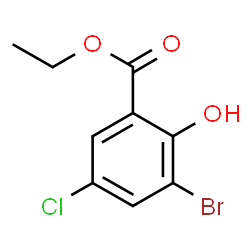 ChemSpider 2D Image | Ethyl 3-bromo-5-chloro-2-hydroxybenzoate | C9H8BrClO3