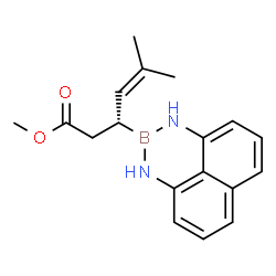 ChemSpider 2D Image | (R)-Methyl 5-methyl-3-(1H-naphtho[1,8-de][1,3,2]diazaborinin-2(3H)-yl)hex-4-enoate | C18H21BN2O2