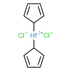 ChemSpider 2D Image | Di-2,4-cyclopentadien-1-ylhafnium(2+) dichloride | C10H10Cl2Hf