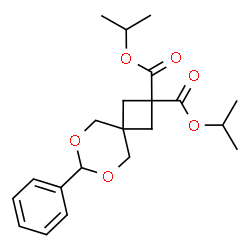 ChemSpider 2D Image | Diisopropyl 7-phenyl-6,8-dioxaspiro[3.5]nonane-2,2-dicarboxylate | C21H28O6