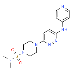 ChemSpider 2D Image | N,N-dimethyl-4-[6-(4-pyridylamino)pyridazin-3-yl]piperazine-1-sulfonamide | C15H21N7O2S