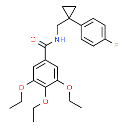 ChemSpider 2D Image | 3,4,5-Triethoxy-N-{[1-(4-fluorophenyl)cyclopropyl]methyl}benzamide | C23H28FNO4