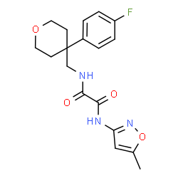 ChemSpider 2D Image | N-{[4-(4-Fluorophenyl)tetrahydro-2H-pyran-4-yl]methyl}-N'-(5-methyl-1,2-oxazol-3-yl)ethanediamide | C18H20FN3O4