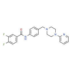 ChemSpider 2D Image | 3,4-Difluoro-N-(4-{[4-(2-pyridinyl)-1-piperazinyl]methyl}phenyl)benzamide | C23H22F2N4O