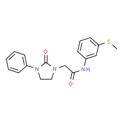 ChemSpider 2D Image | N-[3-(Methylsulfanyl)phenyl]-2-(2-oxo-3-phenyl-1-imidazolidinyl)acetamide | C18H19N3O2S