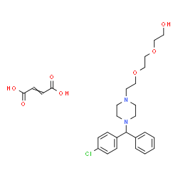 ChemSpider 2D Image | 2-[2-(2-{4-[(4-Chlorophenyl)(phenyl)methyl]-1-piperazinyl}ethoxy)ethoxy]ethanol 2-butenedioate (1:1) | C27H35ClN2O7