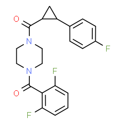 ChemSpider 2D Image | [4-(2,6-Difluorobenzoyl)-1-piperazinyl][2-(4-fluorophenyl)cyclopropyl]methanone | C21H19F3N2O2