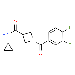 ChemSpider 2D Image | N-Cyclopropyl-1-(3,4-difluorobenzoyl)-3-azetidinecarboxamide | C14H14F2N2O2