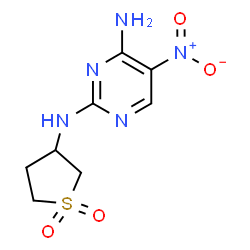 ChemSpider 2D Image | N~2~-(1,1-Dioxidotetrahydro-3-thiophenyl)-5-nitro-2,4-pyrimidinediamine | C8H11N5O4S