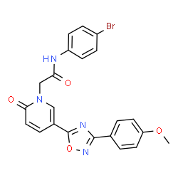 ChemSpider 2D Image | N-(4-Bromophenyl)-2-{5-[3-(4-methoxyphenyl)-1,2,4-oxadiazol-5-yl]-2-oxo-1(2H)-pyridinyl}acetamide | C22H17BrN4O4