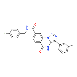 ChemSpider 2D Image | N-(4-Fluorobenzyl)-3-(3-methylphenyl)-5-oxo-4,5-dihydro[1,2,3]triazolo[1,5-a]quinazoline-8-carboxamide | C24H18FN5O2