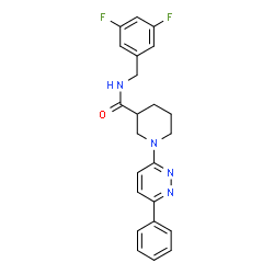 ChemSpider 2D Image | N-(3,5-Difluorobenzyl)-1-(6-phenyl-3-pyridazinyl)-3-piperidinecarboxamide | C23H22F2N4O