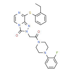 ChemSpider 2D Image | 8-[(2-Ethylphenyl)sulfanyl]-2-{2-[4-(2-fluorophenyl)-1-piperazinyl]-2-oxoethyl}[1,2,4]triazolo[4,3-a]pyrazin-3(2H)-one | C25H25FN6O2S