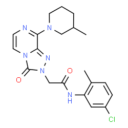ChemSpider 2D Image | N-(5-Chloro-2-methylphenyl)-2-[8-(3-methyl-1-piperidinyl)-3-oxo[1,2,4]triazolo[4,3-a]pyrazin-2(3H)-yl]acetamide | C20H23ClN6O2