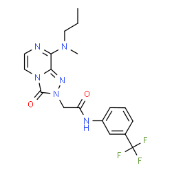 ChemSpider 2D Image | 2-{8-[Methyl(propyl)amino]-3-oxo[1,2,4]triazolo[4,3-a]pyrazin-2(3H)-yl}-N-[3-(trifluoromethyl)phenyl]acetamide | C18H19F3N6O2