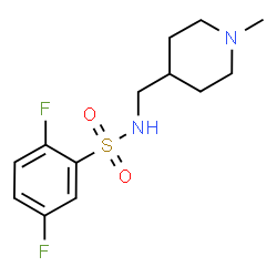 ChemSpider 2D Image | 2,5-Difluoro-N-[(1-methyl-4-piperidinyl)methyl]benzenesulfonamide | C13H18F2N2O2S