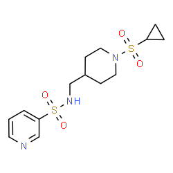 ChemSpider 2D Image | N-{[1-(Cyclopropylsulfonyl)-4-piperidinyl]methyl}-3-pyridinesulfonamide | C14H21N3O4S2