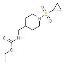 ChemSpider 2D Image | Ethyl {[1-(cyclopropylsulfonyl)-4-piperidinyl]methyl}carbamate | C12H22N2O4S